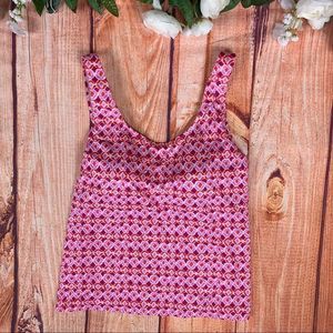 LL Bean Colorful Boho Geo Tankini Swim Top 1603